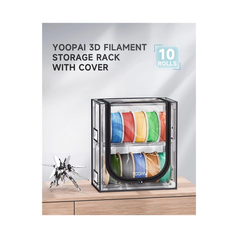 3D Printer Filament Storage Box 2 Tiers Filament Storage Rack With Trans Cover Holds To 10 Roll 6031250385573