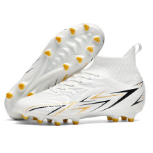 Men Football Shoes Anti Slip Grip Breathable-long white 43