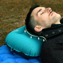 Ultralight Inflatable Camping Pillow Compact Travel Pillow for Backpacking Hiking Neck Support with Air Pump Tank