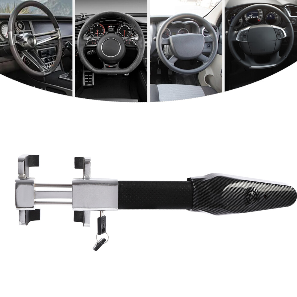 Steering Wheel Lock With Alarm Heavy Duty Anti-Theft Car Device 743169273310