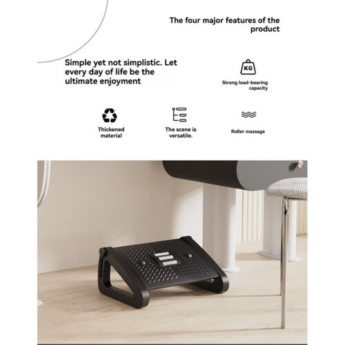 Ergonomic Foot Rest with Adjustable Height & Massage Rollers for Enhanced Posture & Comfort 2