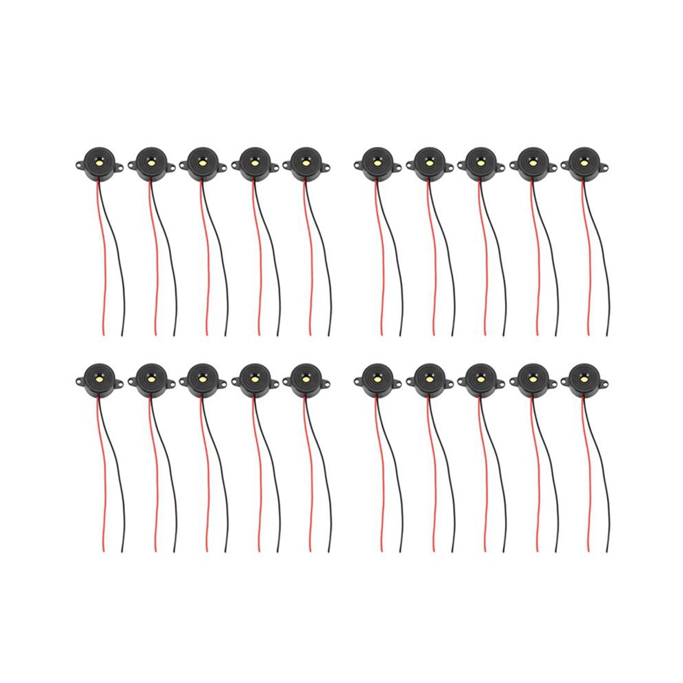 20 Pcs 3-24V 85Db Sound Electronic Buzzer Alarm 23 X 12Mm Black 4713441597188