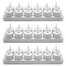 Rechargeable LED Electric Candles, Flameless Flickering Tea Lights, Decorations for Christmas,Set of 36,White US Plug