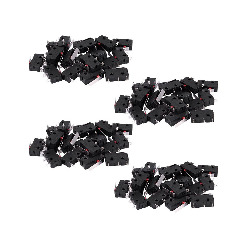 80Pcs Ac 125V 250V 5A Spdt 3-Pin Momentary Plastic Micro Limit + Black/Silver 6033017041678