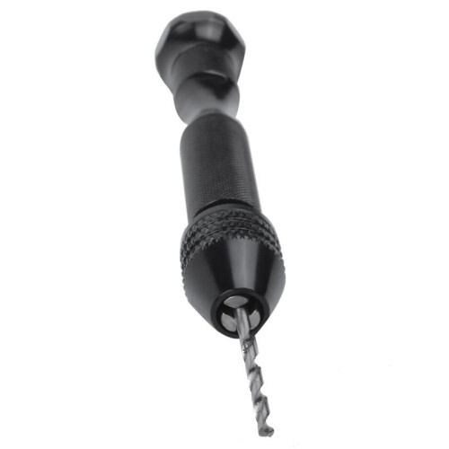 3Pcs Hand Twist Drill Bits Set,Pin Vise Model  Hand Spiral Drill with 75Pcs 0.3mm to 3.0mm Micro-Drill Bits (Black)
