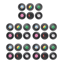 30pieces Retro Vinyl Disc Drink Coasters
