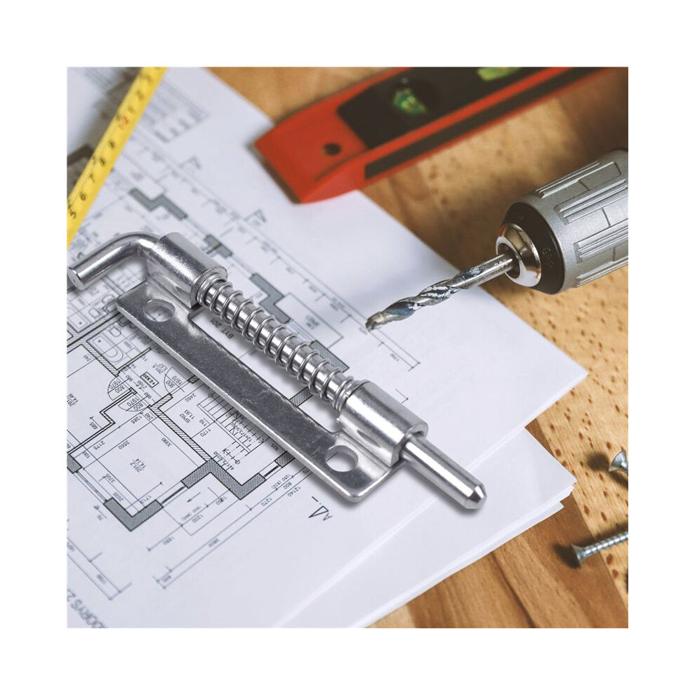 6X Hardware Spring Loaded Metal Security Bolt 3.5 Inch Long Silver Tone 6031363905651