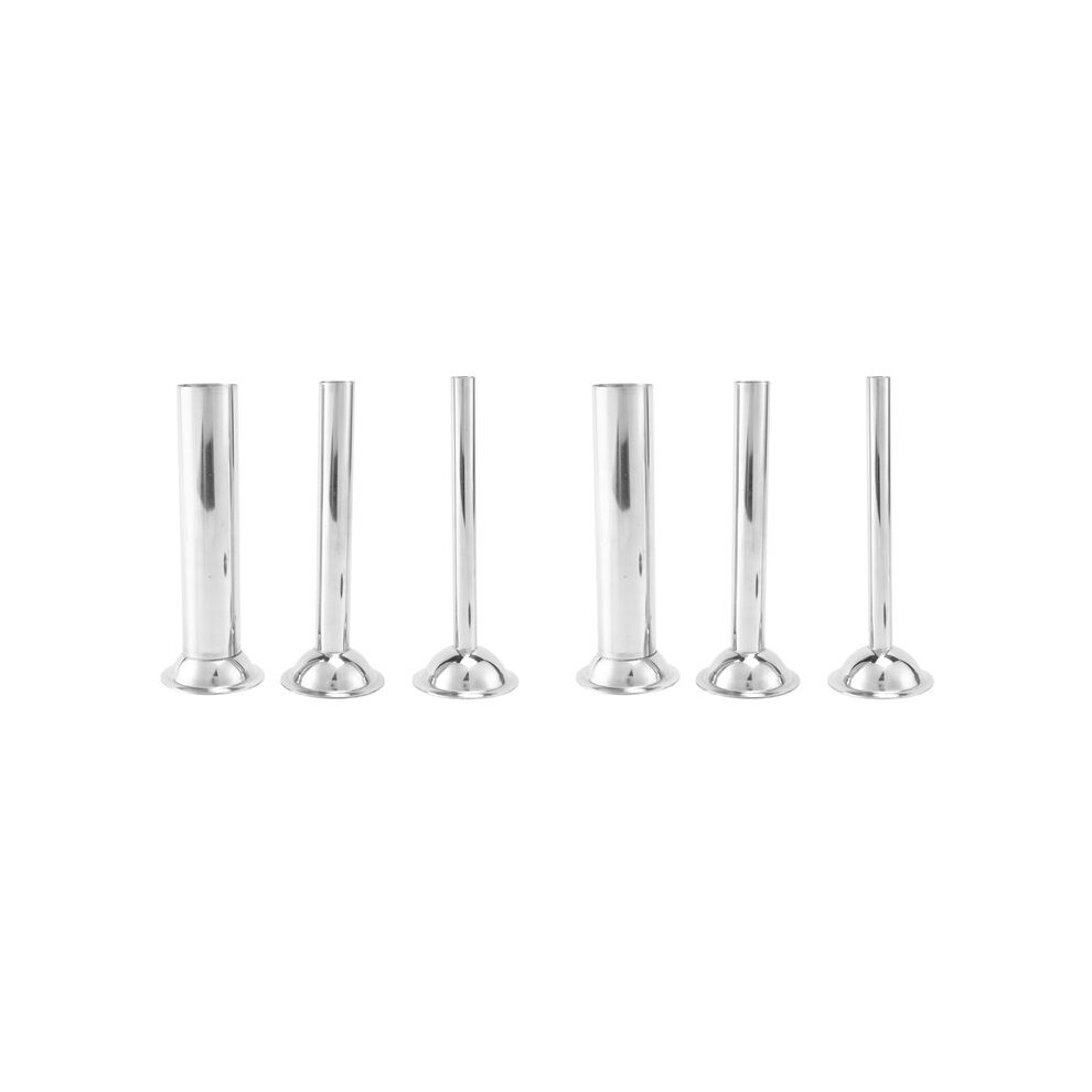 6Pcs Stainless Steel Sausage Stuffer Filling Tubes Funnels Nozzles Spare Parts Filler Tube, Base Diameter:58mm 4711174095469