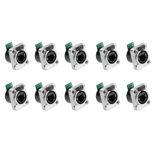 10PCS Ethernet Rj45 Chassis Socket NE8FDP Ethernet Pass Through Connector IP65 Waterproof B