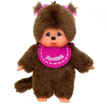 Figurine en peluche Monchhichi Sekiguchi – Pendentif rose (10 cm) – Porte-clés