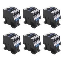 6X Power AC Contactor 1NO AC 220V 50/60Hz Coil Motor  Relay 32A 3-Phase-Pole