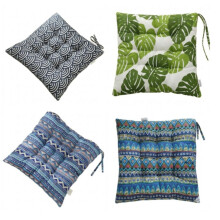 Lot de 4 coussins de chaise 40x40cm, galettes d'assise d'intérieur et d'extérieur pour chaises de salle à manger et bancs, coussin déco
