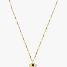 Collier pour femme « Œil bleu brillant » - Collier en acier inoxydable durable - Chaîne étanche avec pendentif - 40-45 cm