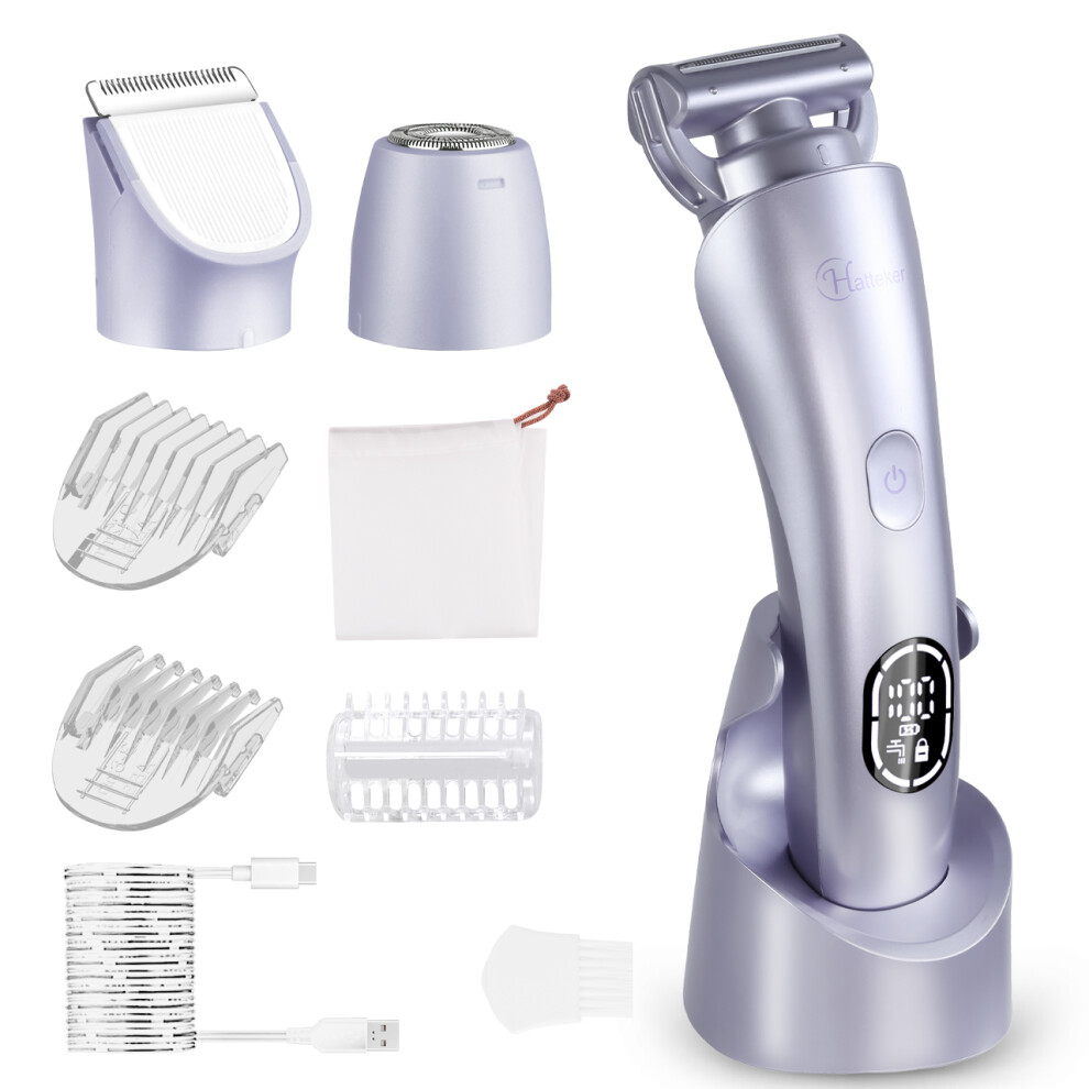 Hatteker Purple Shaver Women Epilator Hair Trimmer Body Trimmer Facial Trimmer