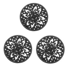 3X Trivet Redondo de Ferro Fundido 6,7 Polegadas com Isolamento TéRmico e Antiderrapante Suportes para Panelas para DecoraçãO de Mesa de Jantar de