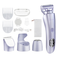 Depiladora y afeitadora para mujer Hatteker HT-578 3 en 1, recortadora facial, color morado