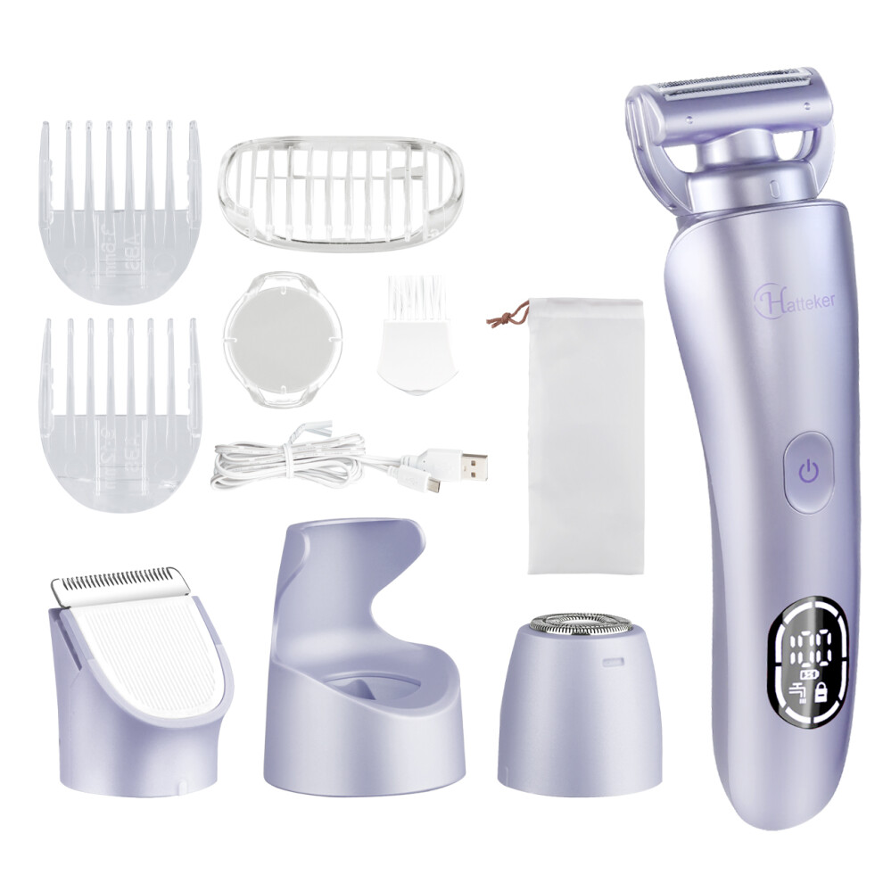 Hatteker Purple Shaver Women Epilator Hair Trimmer Body Trimmer Facial Trimmer