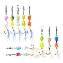 10 Stück Angelköder Aus Metall mit Federhaken, 3 G, Spinnerbaits, Wobbler, Jigging-Löffel, Spinnköder mit Gedrehten Klingen