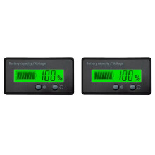 2X LED Digital Voltmeter Voltage Meter Tester Acid Lead Lifepo4 Lithium Battery 12V/24V/36V/48V Capacity Indicator