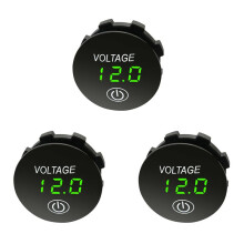 3X Battery Capacity Display Voltmeter LED Digital Voltage Meter with Touch- OFF  Car Motorcycle  3V-35V Green