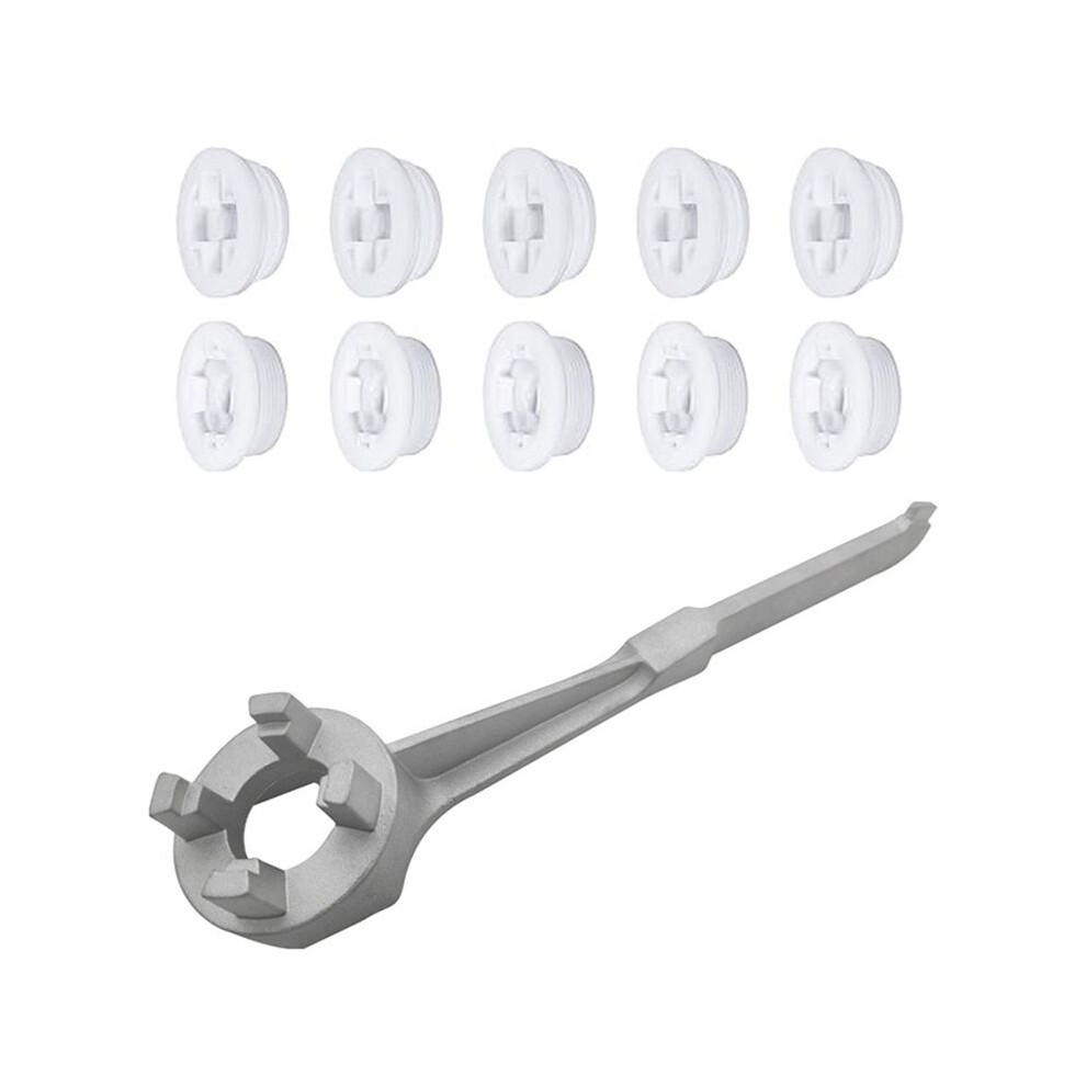 Bung Caps Includes 10 Thread Caps Drum Bung Hole Cap With Drum Wrench Drum Plug Bung Wrench For 15/30/55 Gallon Drum 6032797444013