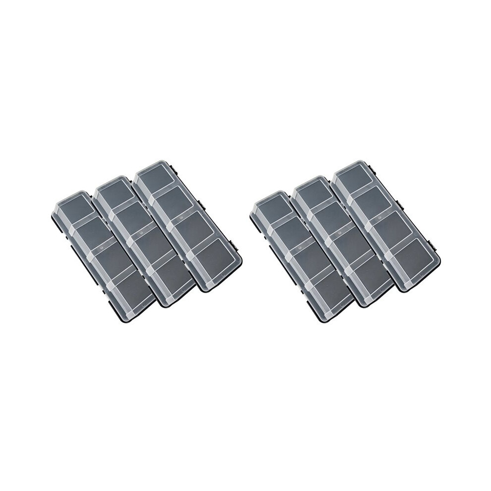 6Pcs Parts Storage Box Plastic Screw Organizer Box With 4 Compartment Tool Part Container Bin With Lid Storage Case 6032048550548