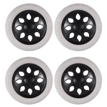 4 PCS Black White Plastic Core Foam Shopping Trolley Cartwheel Casters