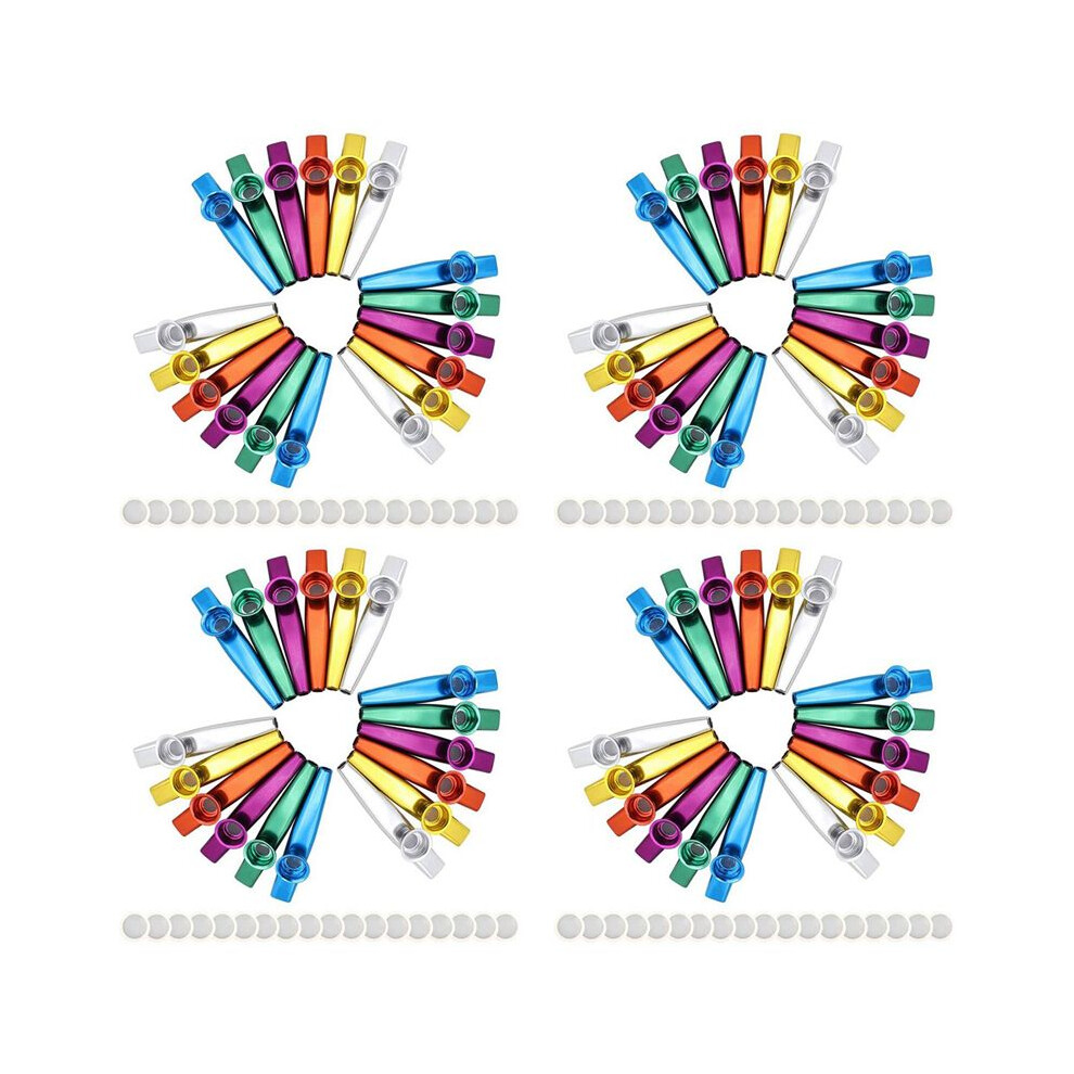 72Pcs Metal Kazoo Musical Instruments Flutes Companion With Kazoo Diaphragms For Guitar,Ukulele, Violin, Piano Keyboard 6033116387271