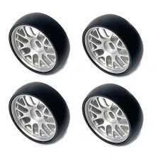 26,5-Mm-Hard-Drift-Metallfelgenreifen für 284131 K969 K979 K989 -Z 1/28 RC-Autoteile, Silber