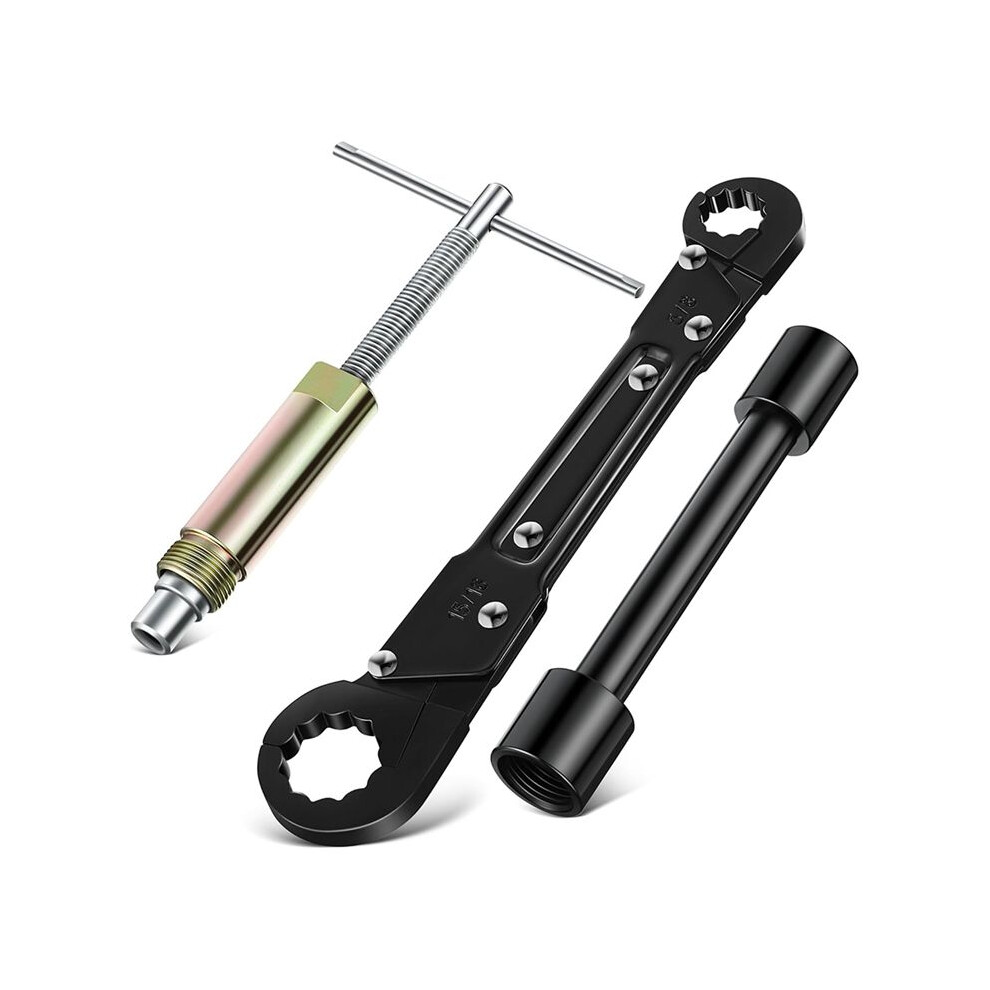 3-In-1 Plumbing Tool Angle Stop Wrench Set With Compression Socket Puller Tool, Water Pipe Wrench For Installing Angle 6033283192371