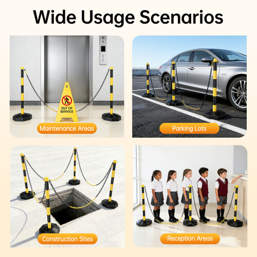 Traffic Cones Delineator Post 6 Pack Adjustable Safety Cones 1