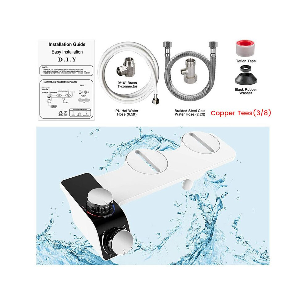 Hot And Cold Dual Spray Multifunctional Simple Installation Bidet No Electricity Toilet Butt Flusher,C 6032043551441