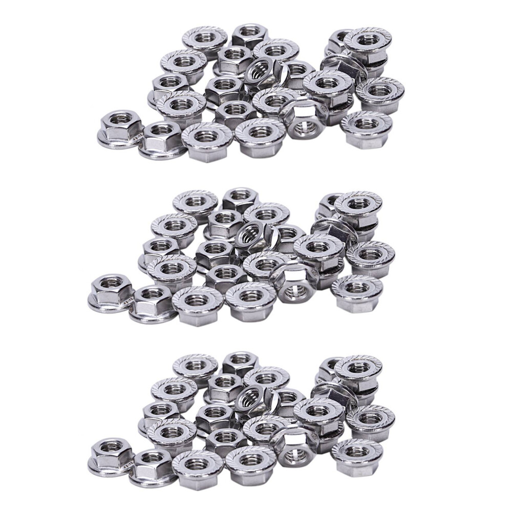75 Pcs 304 Stainless Steel Serrated Flange Metric Hex Lock Nuts M6 6033314416582
