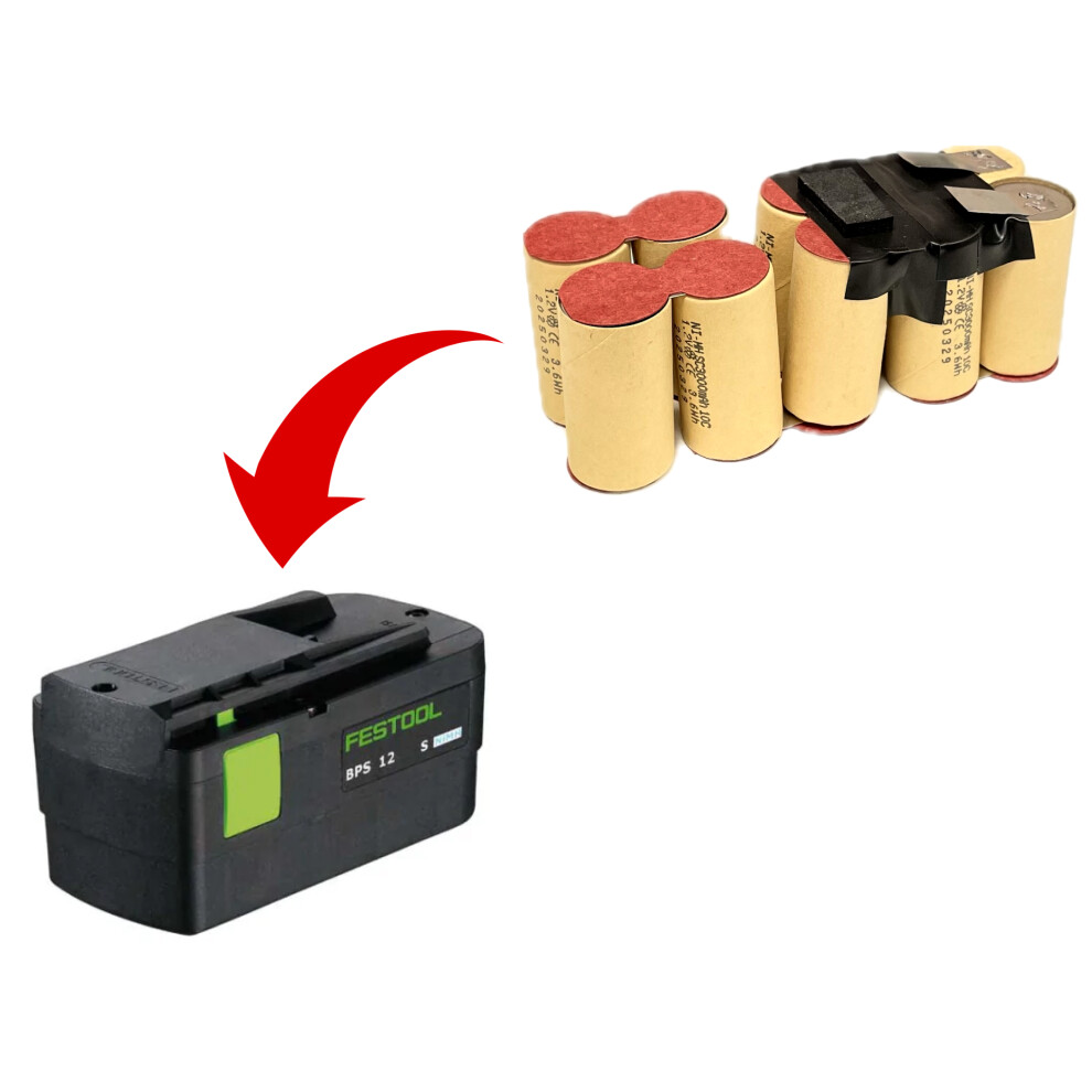 Ni-Mh Cell Pack For Festool Bps 12S C12 Tdk12 12V 2,0Ah 5903940380896