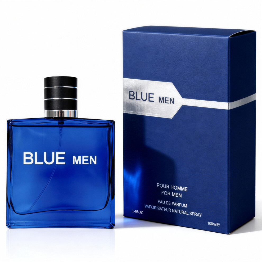 Kouyi (Blue Men) 3.4 Oz Men's Eau De Toilette Spray, Long-Lasting Perfume, Calabria, Lemon, Pepper And Vetiver, Very Suitable For Dating