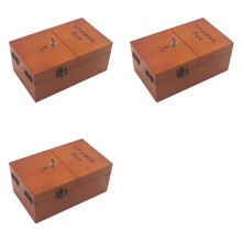 3X A Useless Box with Surprises Wooden Useless Box Fully Assembled Toy for Adults and Children Dark Wood Color