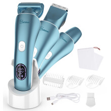 Depiladora Hatteker para mujer, recortadora corporal, recortadora de pelo, recortadora facial Azul