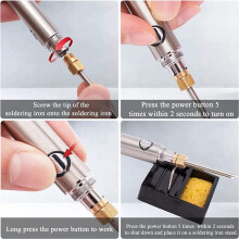 2X 5V 15W USB Cordless Soldering Iron Kit 1100MAh Wireless Rechargeable Battery Powered, Charging Welding Repair Tool