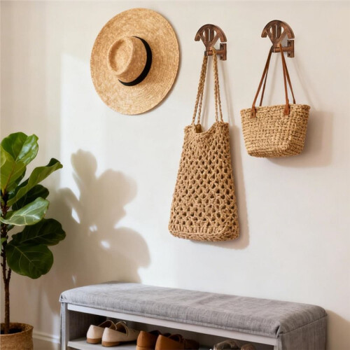 Wall Mounted Denim Hat Rack, Adjustable Shape Retention Hat Rack, Wooden Wall Mounted Denim Hat Display Rack (2 Sets) 1