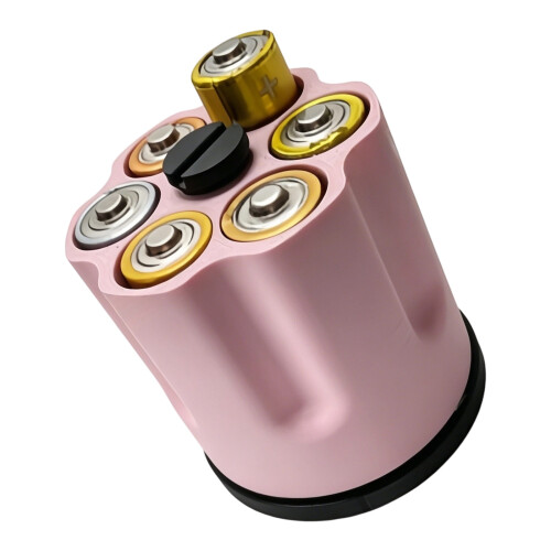 Intelligent Rotating Battery Case For D Cells Holder Box-Pink