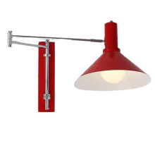 Foldable Metal Wall Light - Modern Folding Swing Arm Sconce for Bedside & Bar, Minimalist Extendable Lamp Red