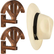 Wall Mounted Denim Hat Rack, Adjustable Shape Retention Hat Rack, Wooden Wall Mounted Denim Hat Display Rack (2 Sets)