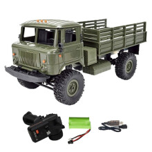 WPL Coche Todoterreno B24 RC RTR 1/16 2,4 G 6WD, Camión Militar con Orugas y Luz, Modelo de Coche de Escalada A Control Remoto, Regalo B