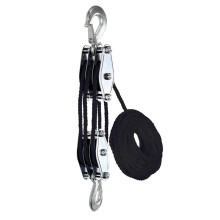 Rope Pulley Block Zinc Alloy Hook Handheld Crane Heavy Duty Polyethylene Rope Pulley Hoist Manual Lifting Device 15m-3W