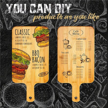 Planche à Découper Écologique en Bambou avec Poignée - Idéale pour la Pizza, le Pain, les Steaks,L