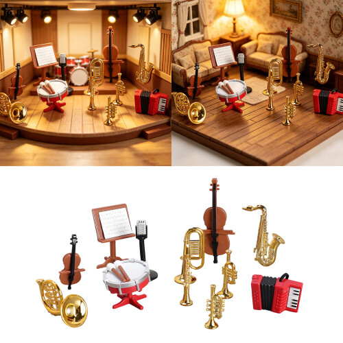 Simulation Minaiture Musical Instrument Model Figure Doll House 1
