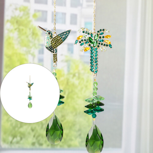 Crystal Suncatchers for Window Hanging,-green tree pendant 2