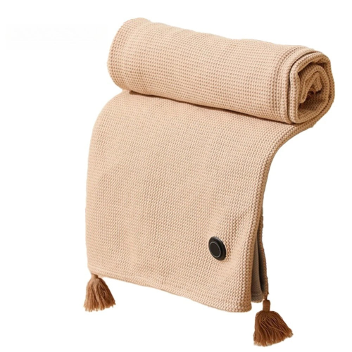 Portable Electric Heated Soft Zipper Shawl Blanket