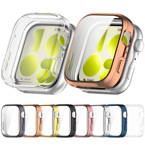 Case for Watch Fit 5 Temper Glass Screen Protectors &-Clear 2