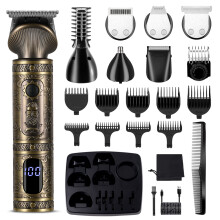SURKER Beard Trimmer Pánský profesionální zastřihovač vlasů Detailní zastřihovač 7 v 1 Beard Trimmer Set Gold